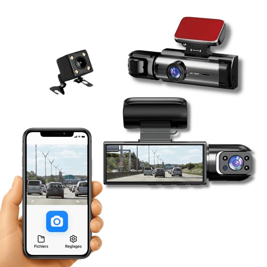 ClearDrive Pro – dashcam voiture avec double caméra avant/arrière, écran HD, vision en direct via application mobile, enregistrement Full HD et connectivité Wi-Fi – Routeguard