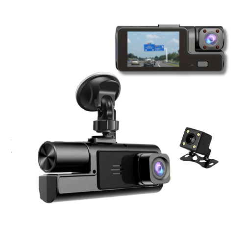 Dashcam Preuvio avec caméra avant, arrière et intérieure pour voiture