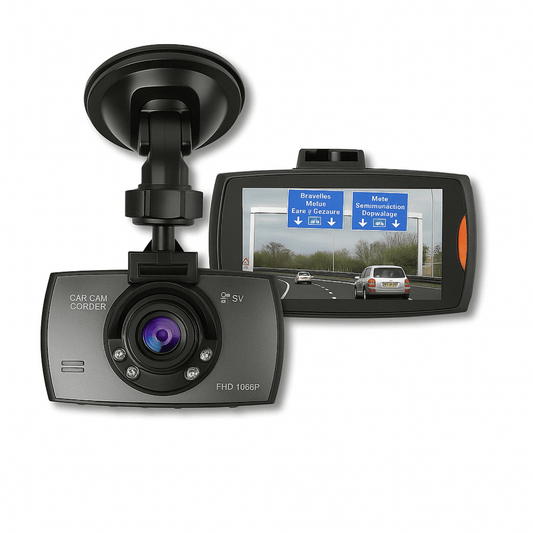 VueSûre – dashcam voiture Full HD avec écran large, vision de jour et de nuit, et support ventouse pour une installation facile – Routeguard